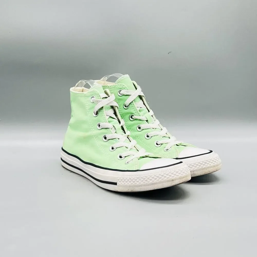 Converse Shoes Womens 7 Green Canvas Chuck Taylor All Star High Sneakers Comfort - Picture 2 of 10